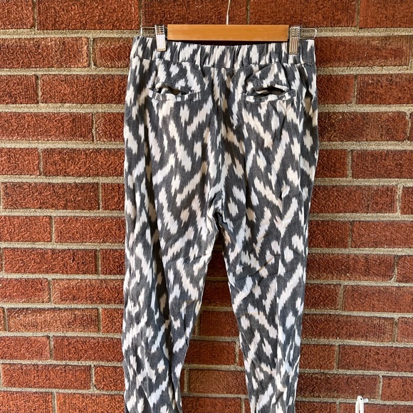 J Crew Joggers Womens Size 4 Ikat Gray Cropped Seaside Pants - Picture 5 of 6